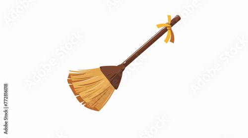 Broom icon  flat vector isolated on white background