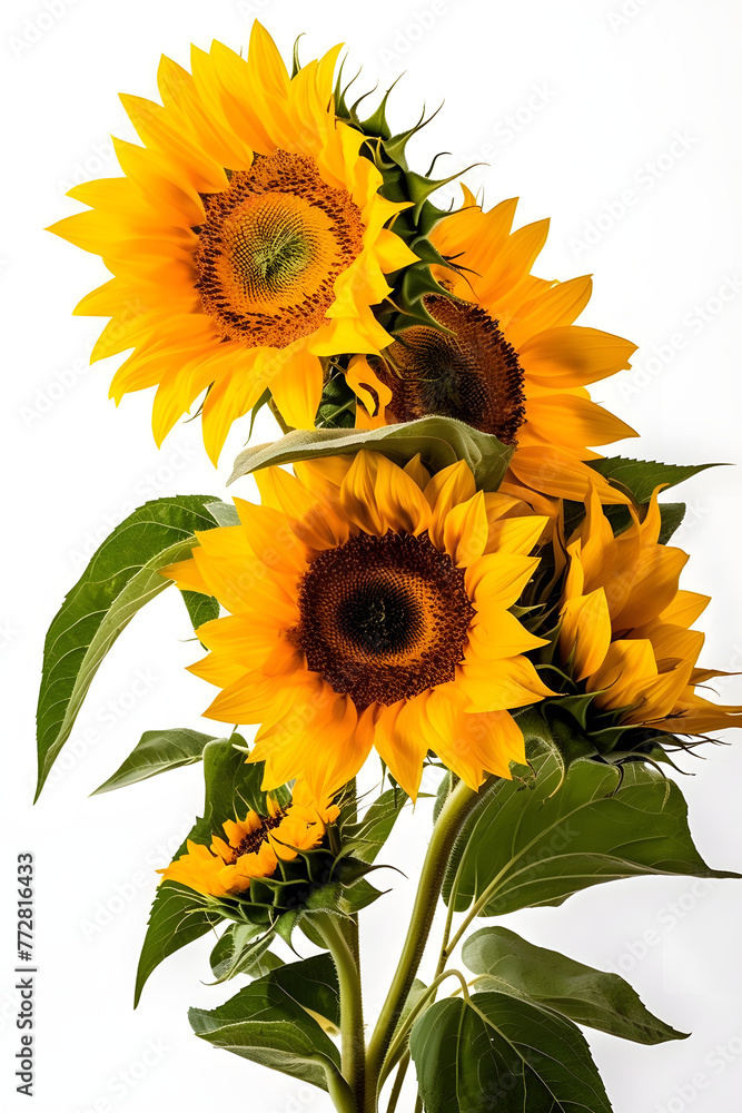 Obraz premium sunflower flowers poster background