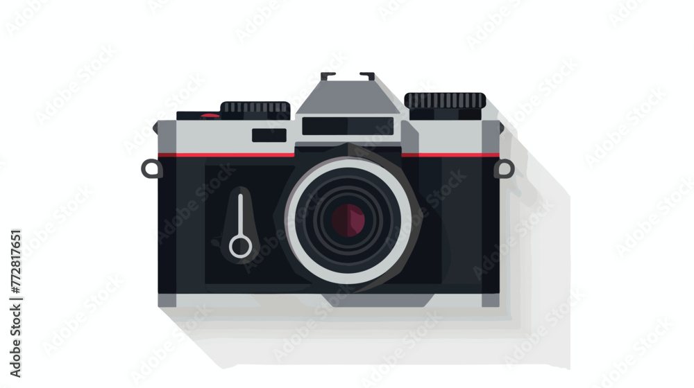 Camera camera icon in long shadow style flat vector