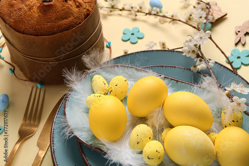 Easter holiday table settin...