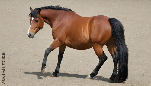 A Horse With Its Tail Flicking Annoyed