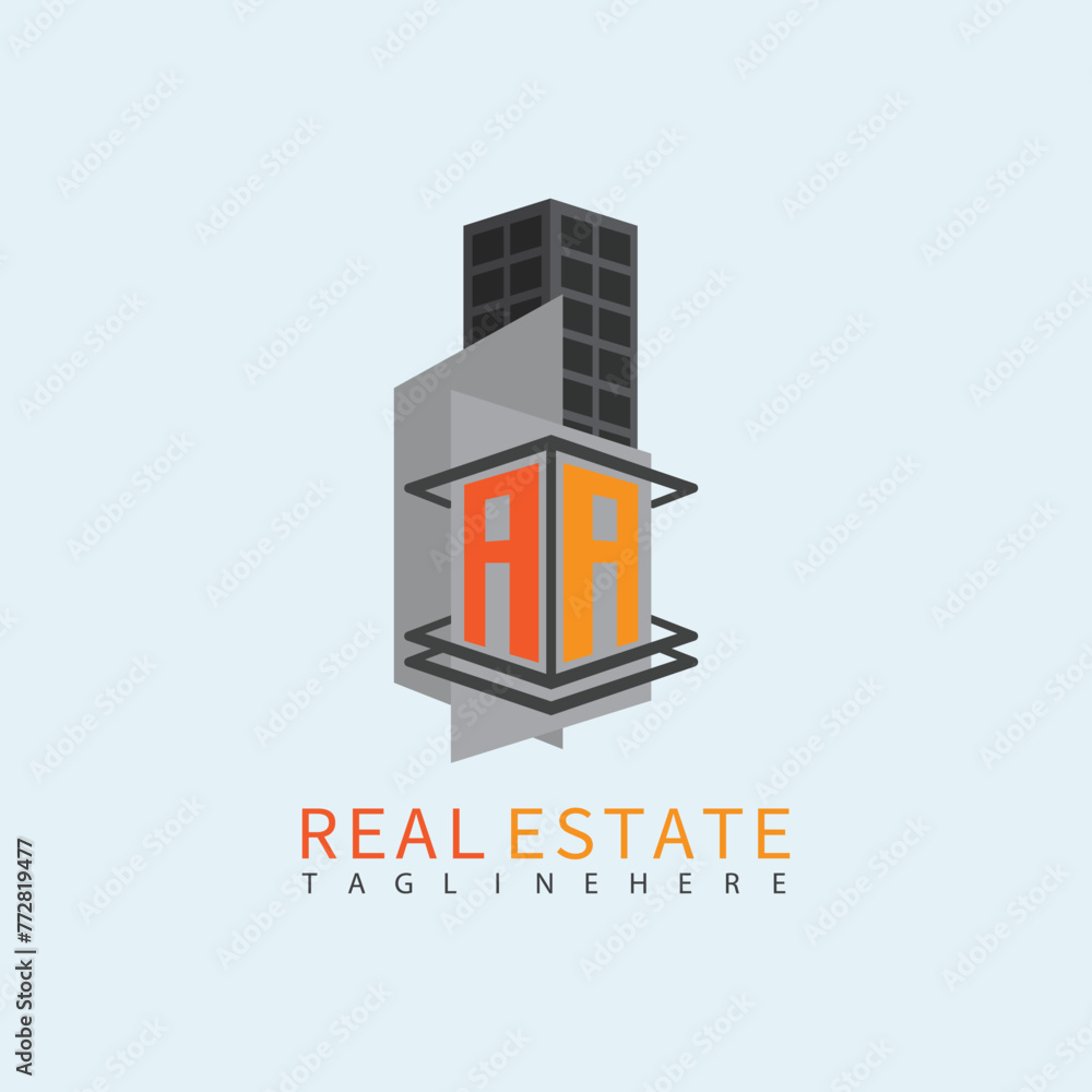 AA Real Estate Letter Monogram Vector Logo. Home Or Building Shape All Logo.
