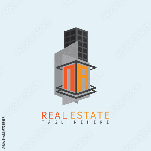 NA Real Estate Letter Monogram Vector Logo. Home Or Building Shape All Logo.