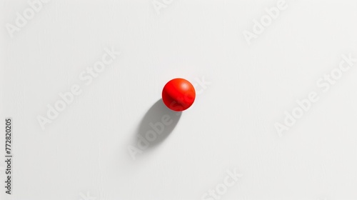 Red sphere with shadow on white background