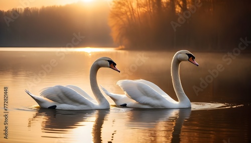 swans on the lake © AI Stock