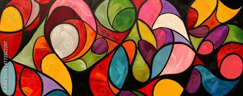 Abstract colorful bubble painting
