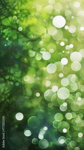 Abstract green bokeh lights background