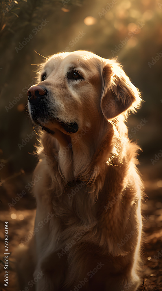 Golden Retriever dog photography poster mobile phone vertical background