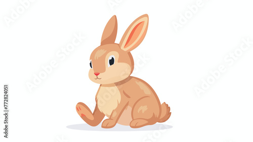 Cartoon rabbit isolated on white background flat vector © RedFish