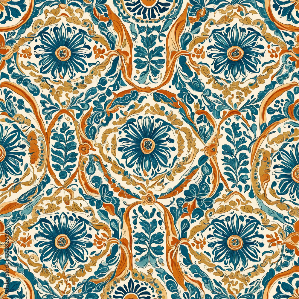 Mediterranean Pattern Elegant Design colorful background