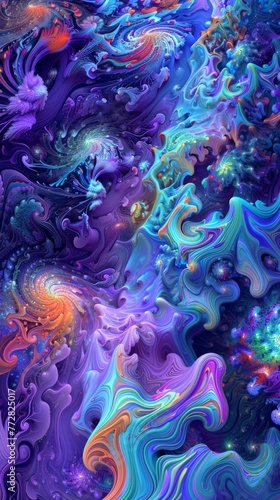 Vibrant abstract fluid art background