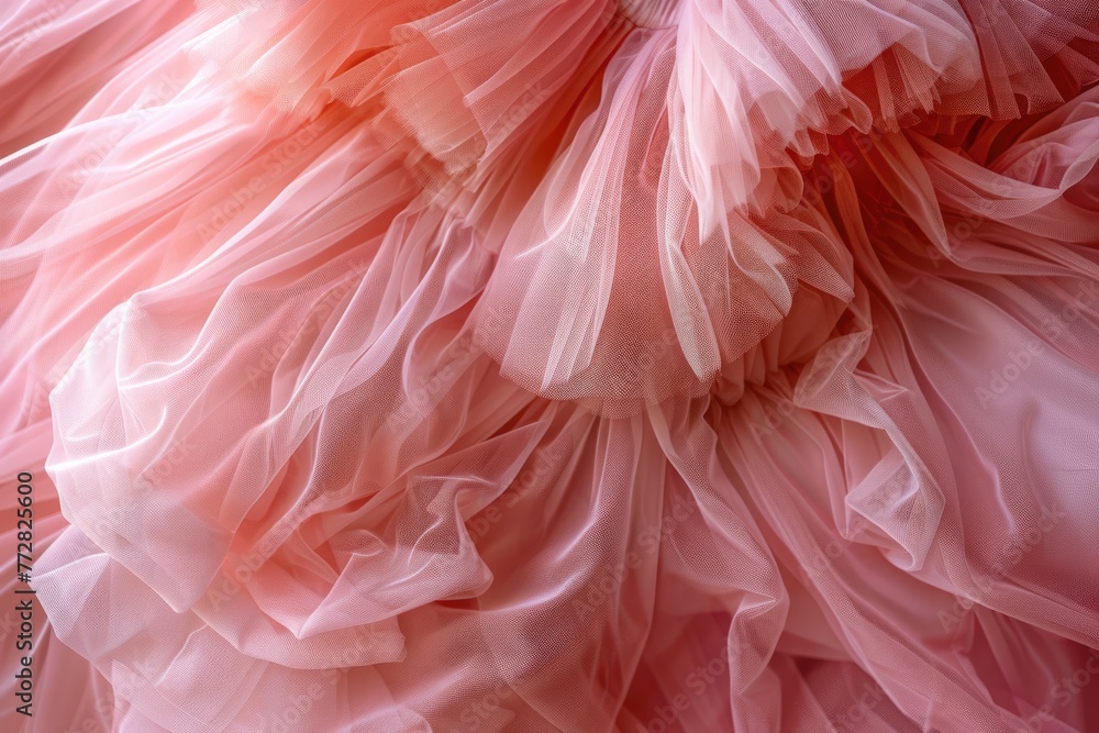 Ballerina's Pink Satin Tutu. Top View of Classic Ballet Skirt for Dancers