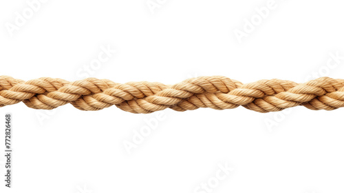 Intertwined Whispers: A Close-Up of Elegantly Coiled Rope on White.. On a Clear PNG or White Background.