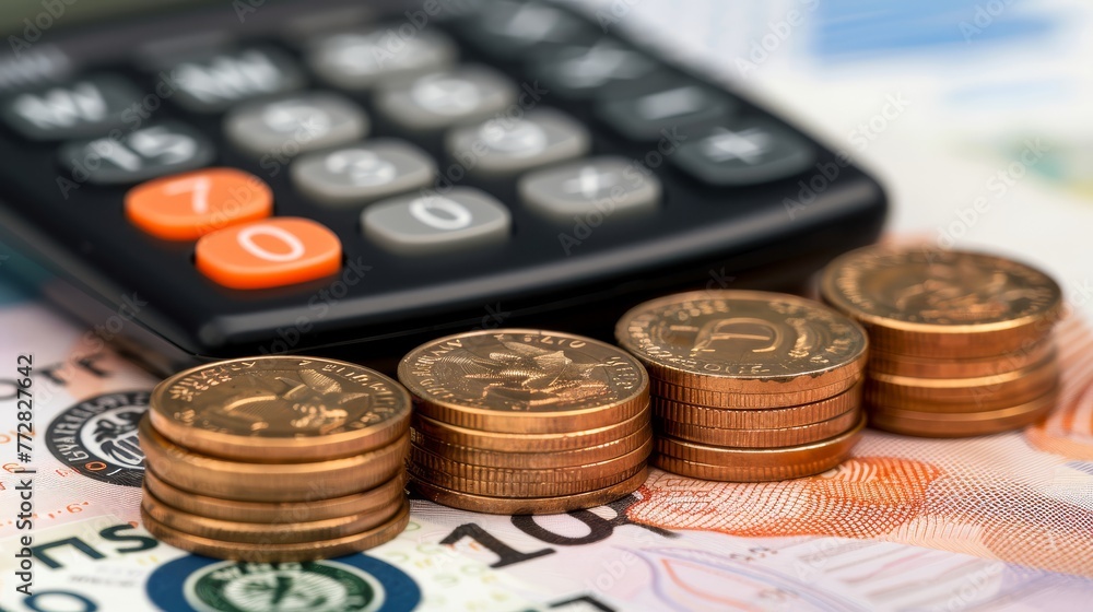 Money concept, savings, investment, coins, currency, graph, money growth. Money concept, savings, investment, coins, currency, graph, money growth.