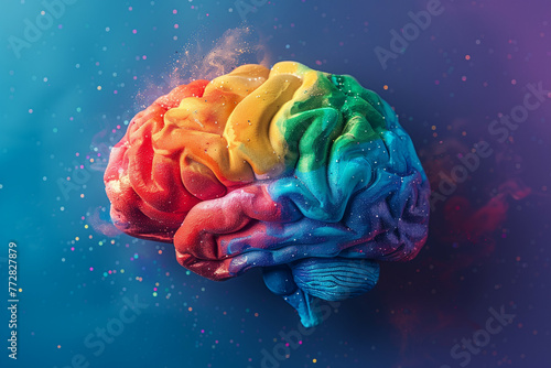 Colorful neurodivergent mind concept, Autism and ADHD representation photo