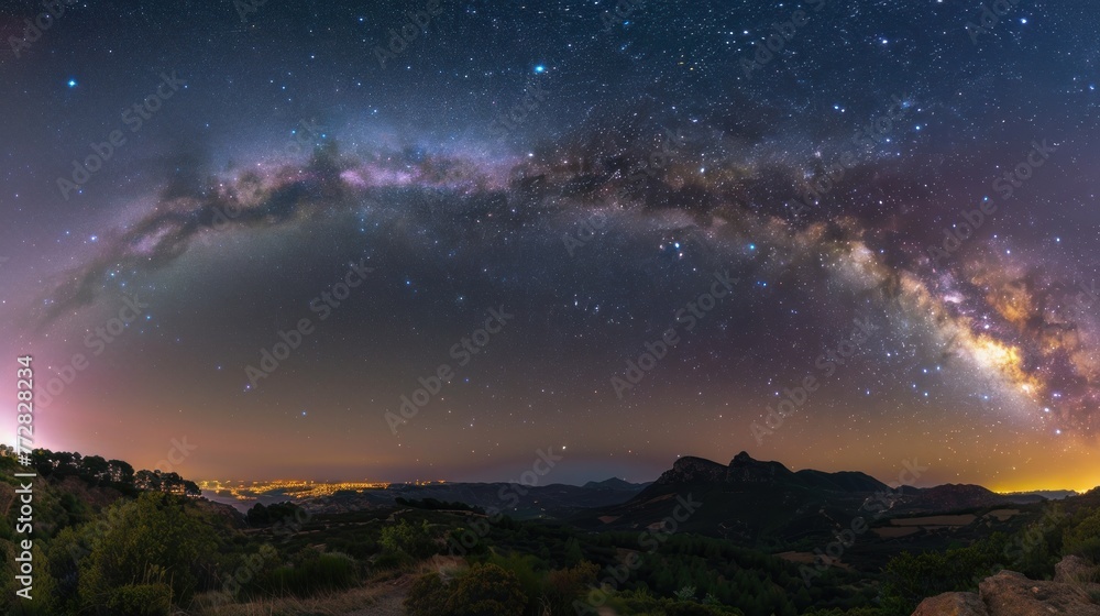 Stellar Majesty: A Panoramic View of the Milky Way's Arc - Generative AI