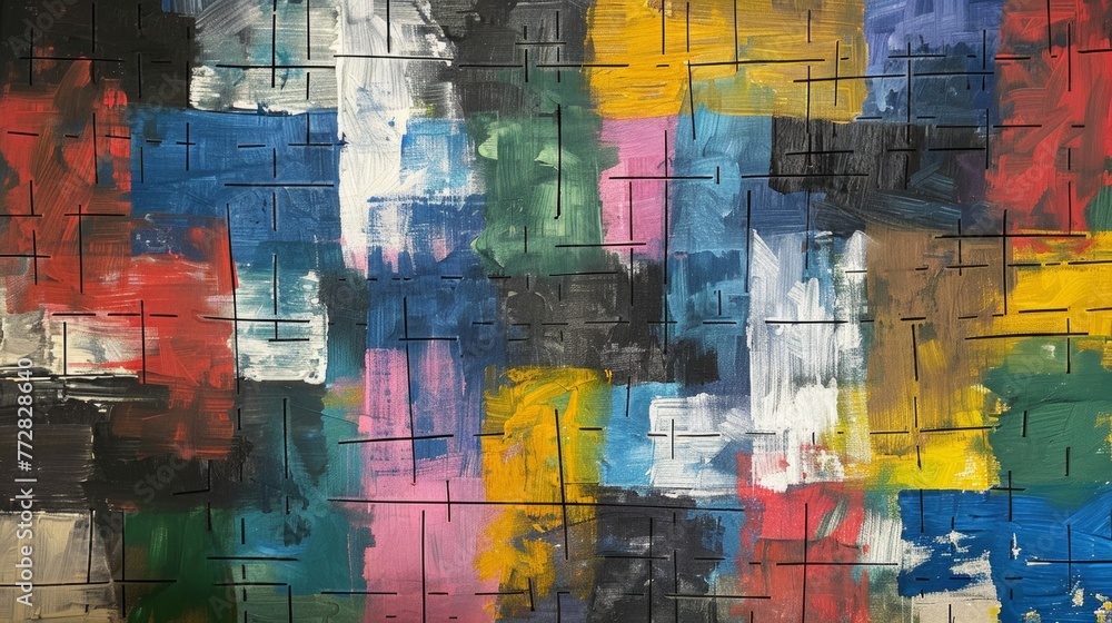 Obraz premium Abstract colorful painting on canvas