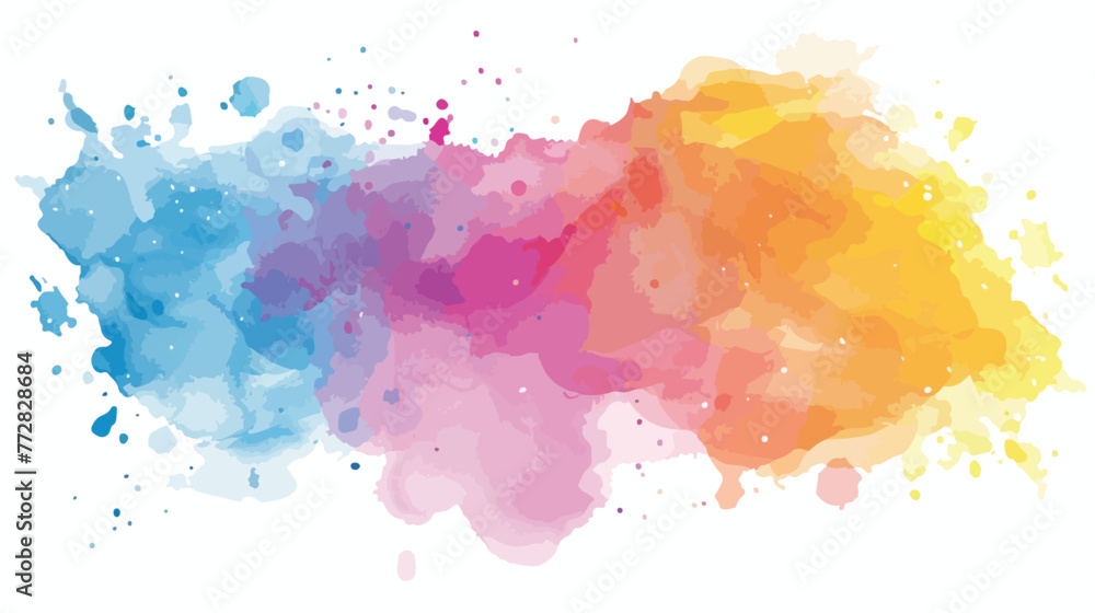 Colorful abstract watercolor background texture flat