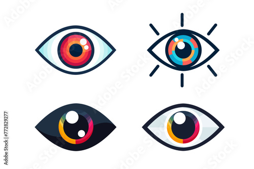 eye icon eye symbol eye logo flat colorful vector
