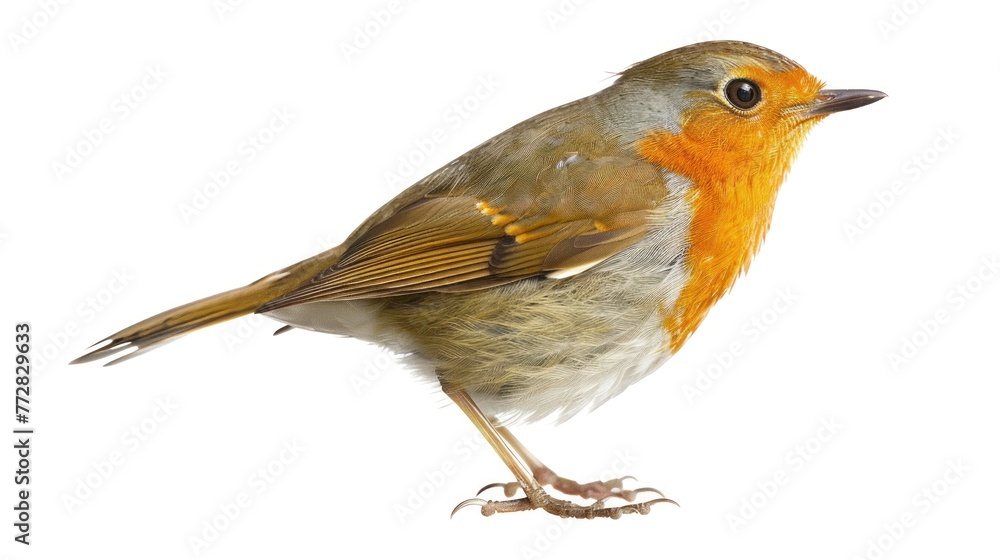 Fototapeta premium Curious Robin Perched Gracefully, A Portrait of Nature's Melody Generative AI