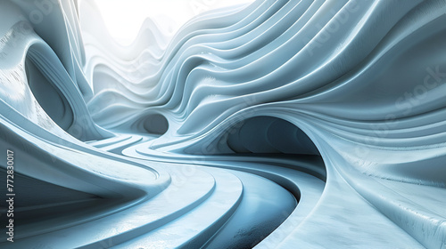 abstract wave shapes background, generative Ai