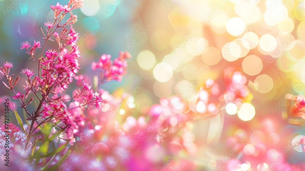 Dreamy Spring and summers Blooms and Ethereal Light Amidst Soft Bokeh - Generative AI