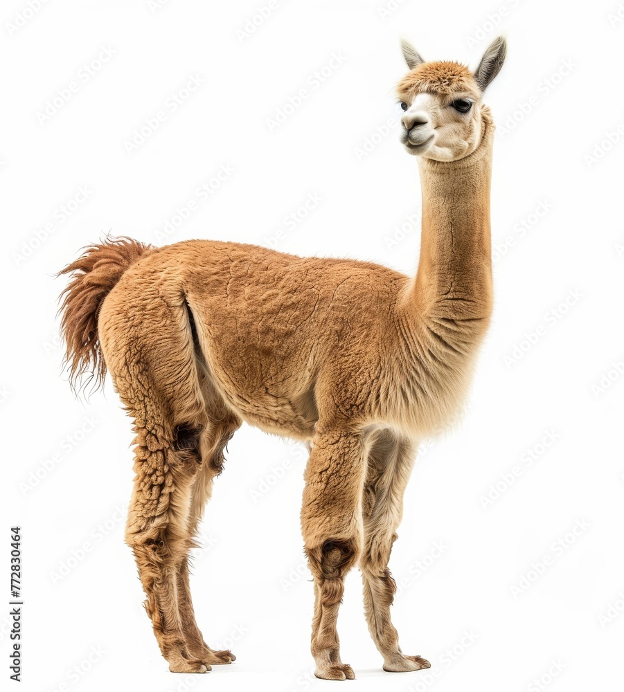 Obraz premium alpaca on white background isolated