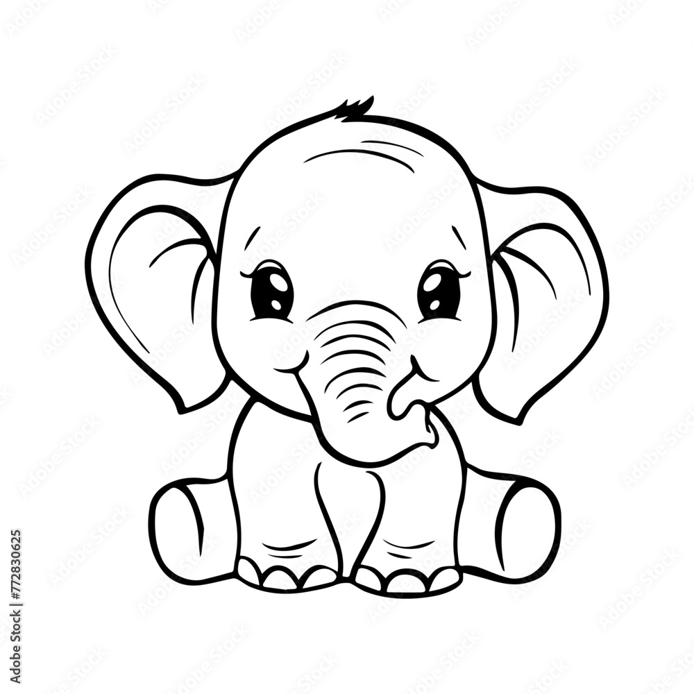 Cute baby elephant vector illustration