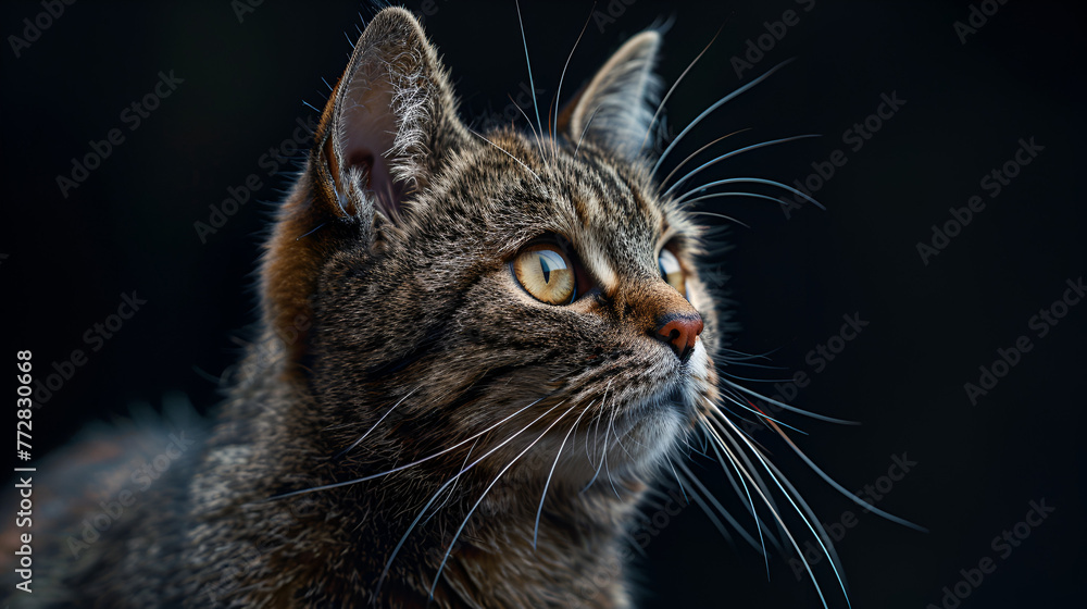 adult cat isolated background, generative Ai