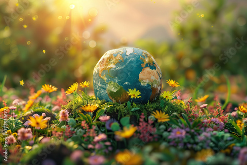 Earth Day investment concept 3D background illustration
