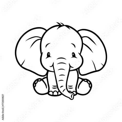 Cute baby elephant vector illustration
