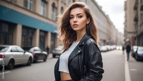 woman walking on the street