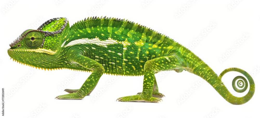 Fototapeta premium Chameleon on a white background isolated