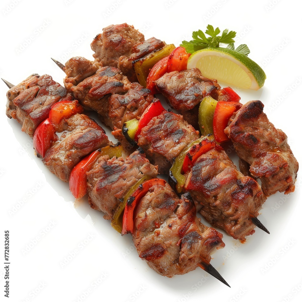 Kebab (Middle East) photo on white isolated background