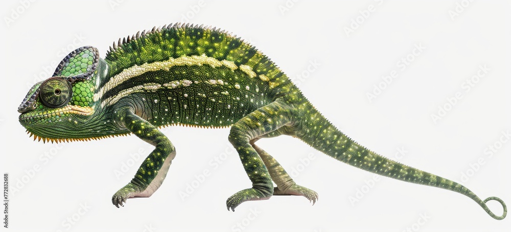 Fototapeta premium Chameleon on a white background isolated