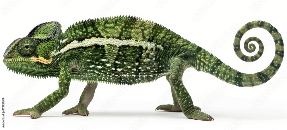 Chameleon on a white background isolated Chameleon on a white background isolated