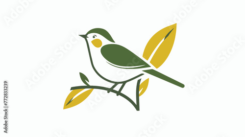 Bird line art logo icon vector Flat vector isolated o