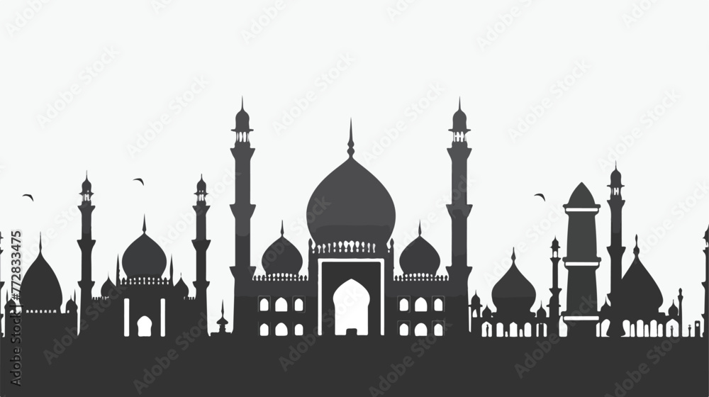 Obraz premium Black mosque vector illustration. Icon logo template.