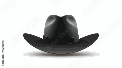 Black hat on white background Flat vector 