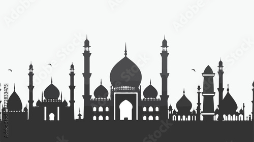 Black mosque vector illustration. Icon logo template. photo