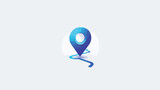 Blue Gradient Location Icon on white background 