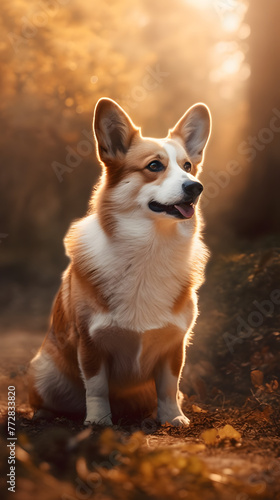 Corgi dog photography poster mobile phone vertical background