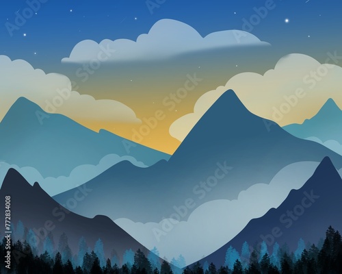 mountains and forests