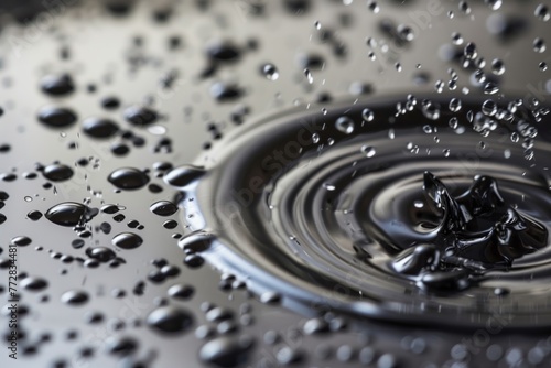 ferrofluid separating into tiny droplets around a magnetic array photo