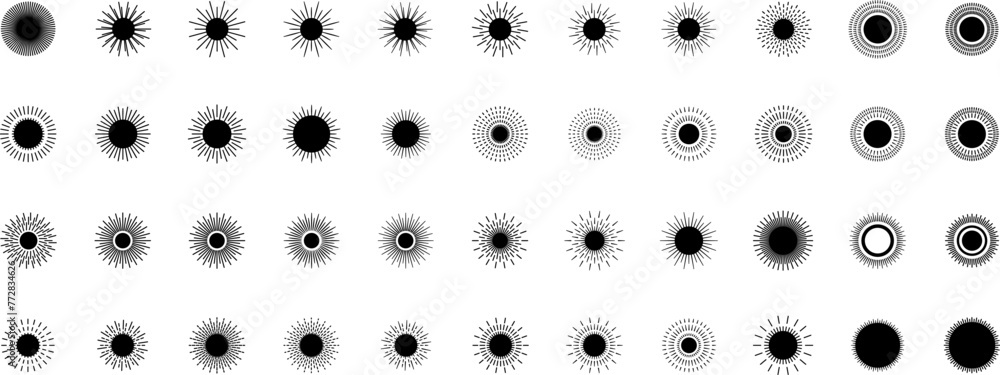 Set of sun icons - vector