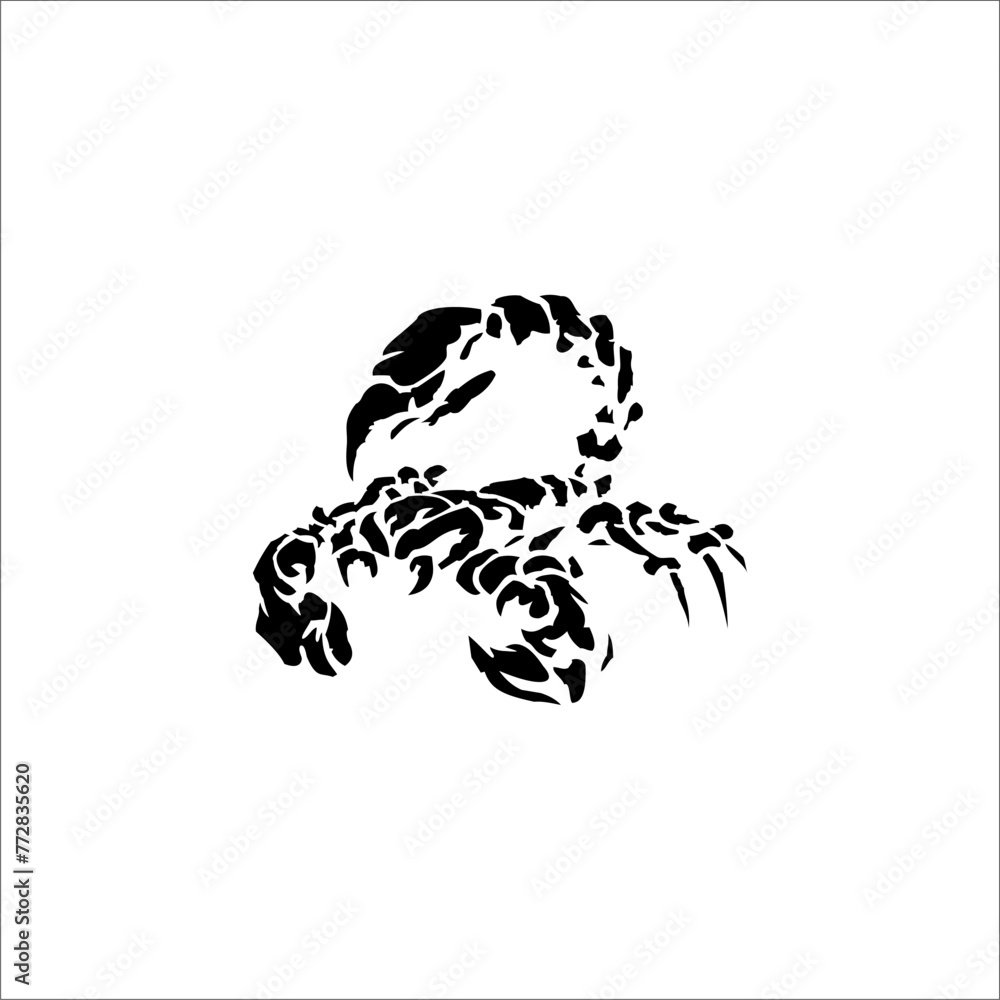 Vector tribal scorpion in black can be used as a graphic design 