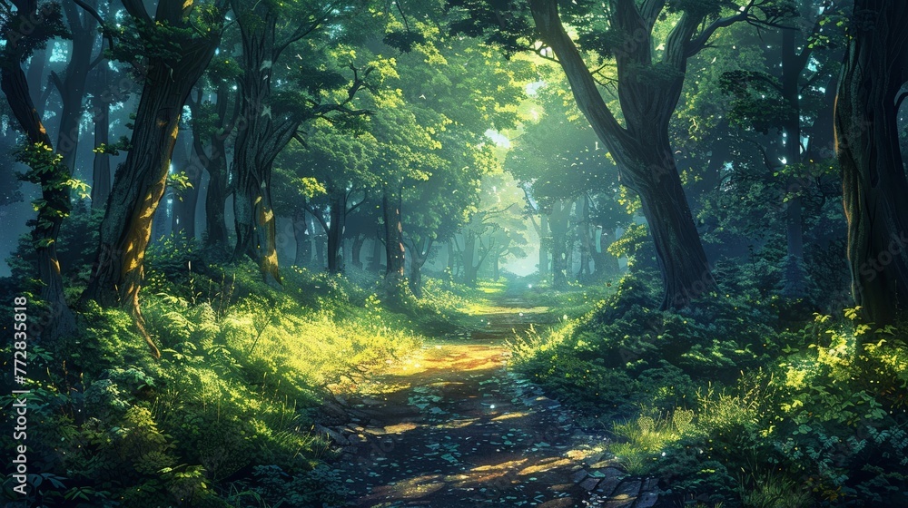 Obraz premium Enchanted forests where each leaf can tell a story of ancient magic