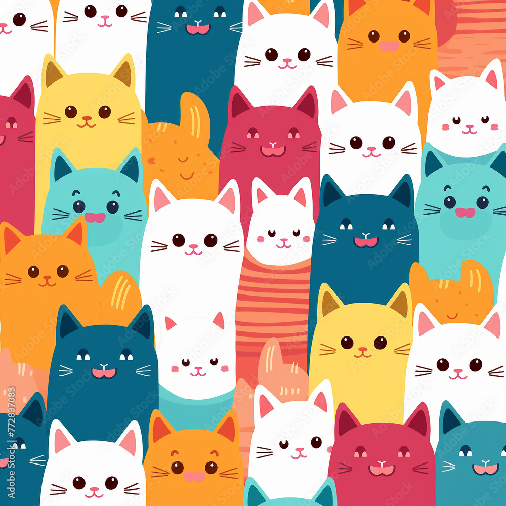 seamless pattern with cats,Generated By Ai seamless pattern with cats,Generated By Ai