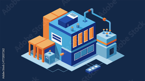 A closeup of the modular design of a microfactory showcasing its adaptability and scalability for different production needs.