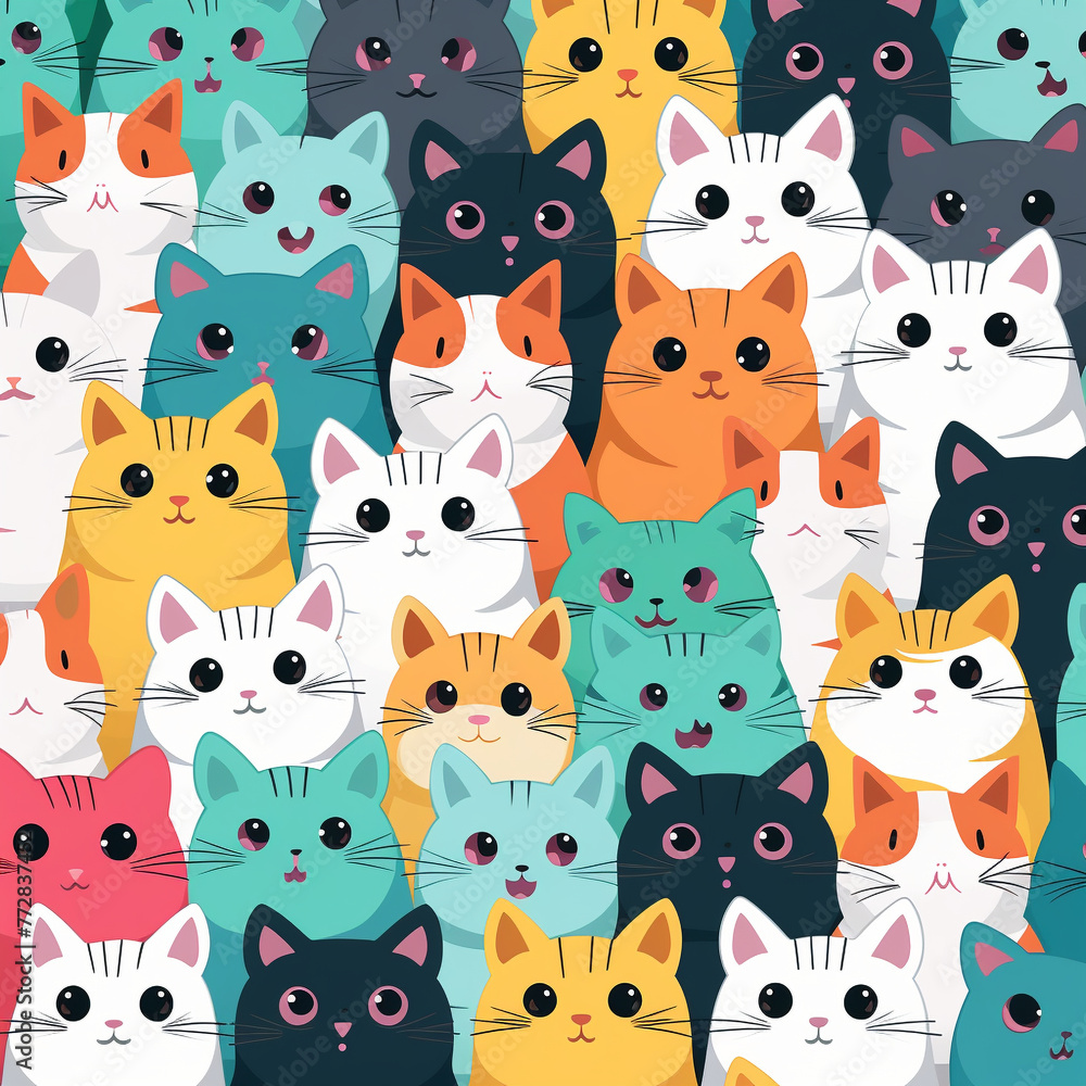 seamless pattern with cats,Generated By Ai seamless pattern with cats,Generated By Ai